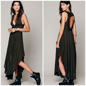 Free People New Romantics Black Backless Dress 0
